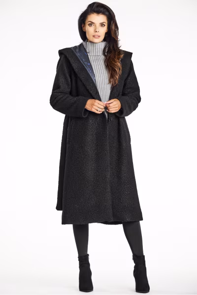 Płaszcz Damski Model A680 Black - awama — zdjęcie 1