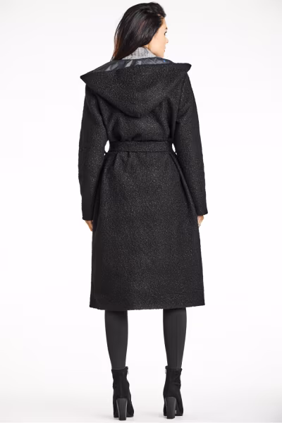 Płaszcz Damski Model A680 Black - awama — zdjęcie 3