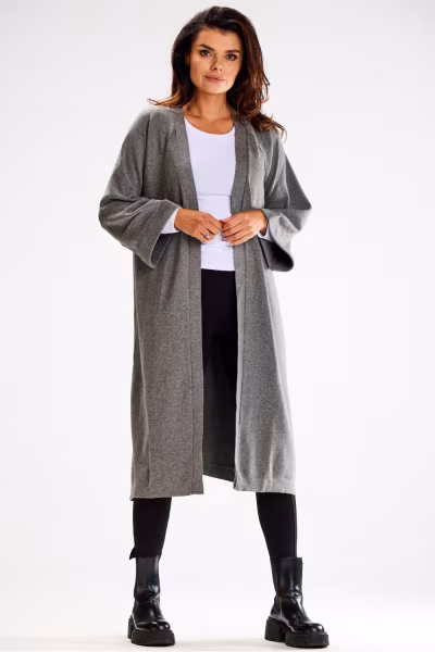 Sweter Kardigan Model A617 Grey - awama — zdjęcie 2
