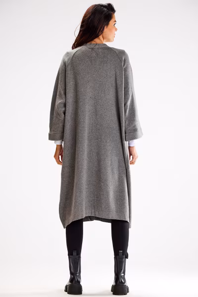 Sweter Kardigan Model A617 Grey - awama — zdjęcie 3