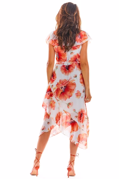 Sukienka Model A308 Red Flowers - awama — zdjęcie 3
