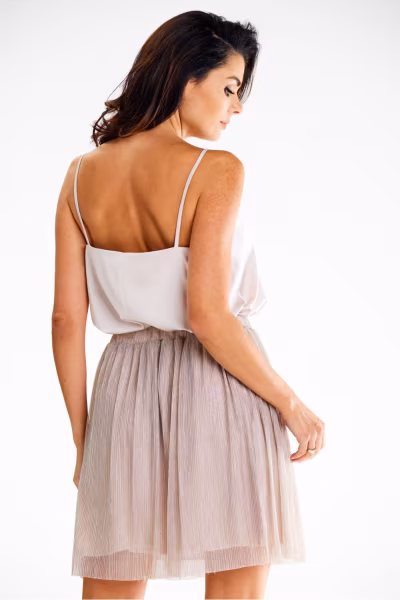 Spódnica Model A631 Beige - awama — zdjęcie 3
