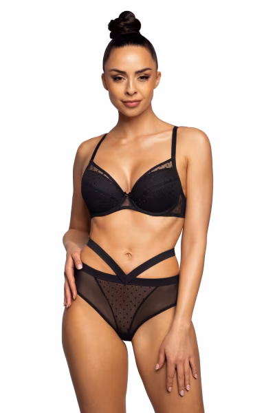 Biustonosz push up Biustonosz Push-up Model Dotssy M-3714/11 Black - Mat — zdjęcie 2