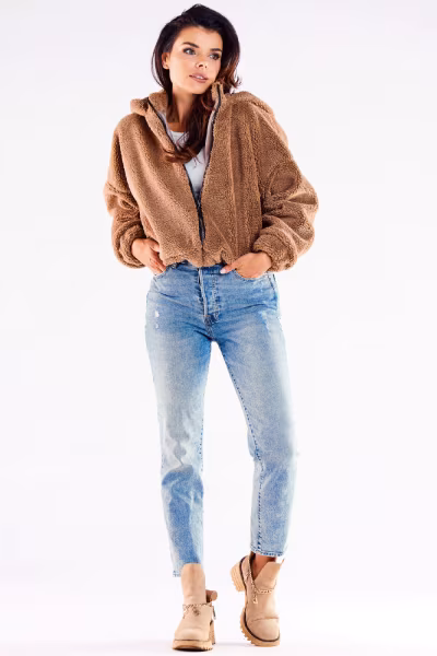 Kurtka Damska Model A533 Brown - awama — zdjęcie 2