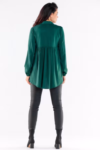 Koszula Damska Model A527 Bottle Green - awama — zdjęcie 3