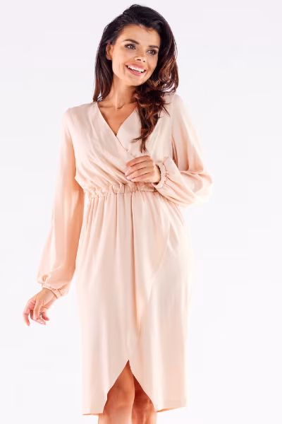 Sukienka Model A523 Beige - awama — zdjęcie 1