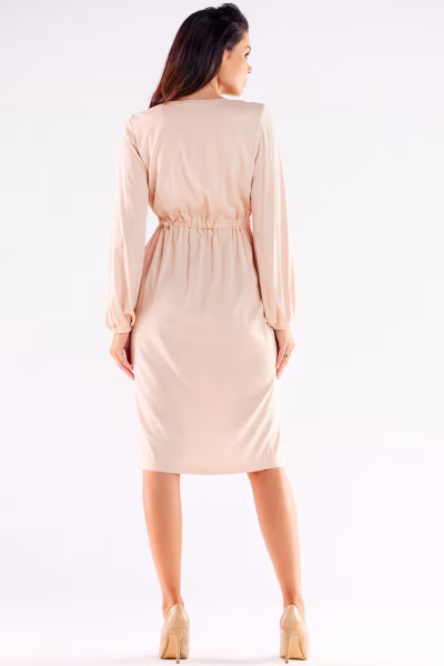 Sukienka Model A523 Beige - awama — zdjęcie 3