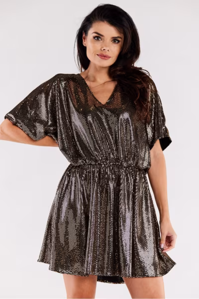 Sukienka Model A561 Gold Dots - awama — zdjęcie 1
