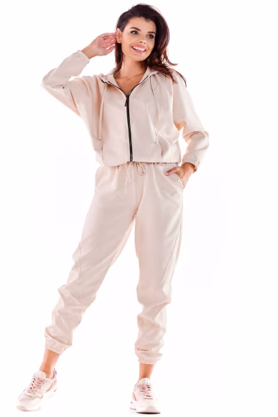 Spodnie Dresowe Model A591 Beige - awama — zdjęcie 1