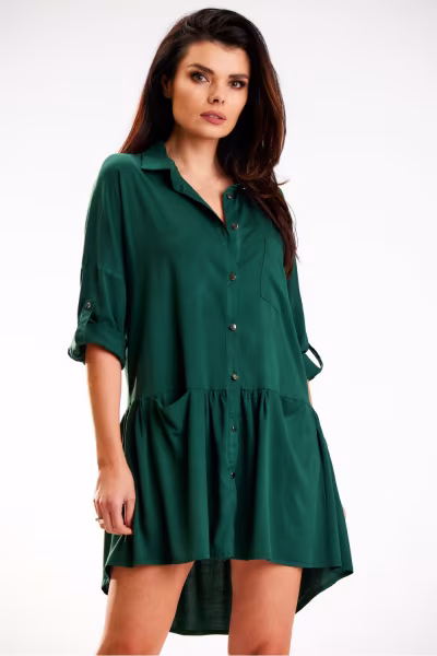 Sukienka Model A584 Bottle Green - awama — zdjęcie 1