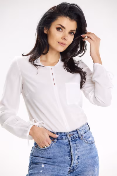 Bluzka Model A651 White - awama — zdjęcie 1
