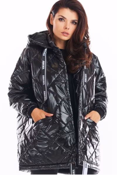Kurtka Damska Model A385 Black Pikówka - awama — zdjęcie 1