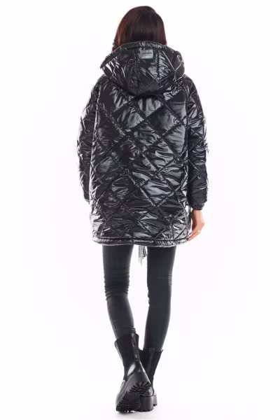 Kurtka Damska Model A385 Black Pikówka - awama — zdjęcie 3