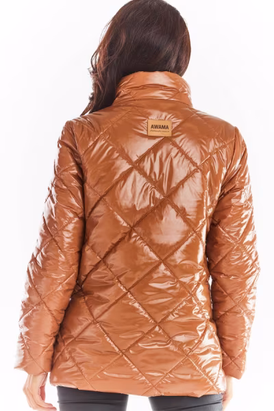 Kurtka Damska Model A384 Pikówka Beige - awama — zdjęcie 3