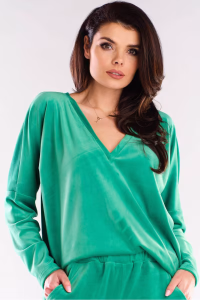 Bluzka Damska Model A417 Green - awama — zdjęcie 1