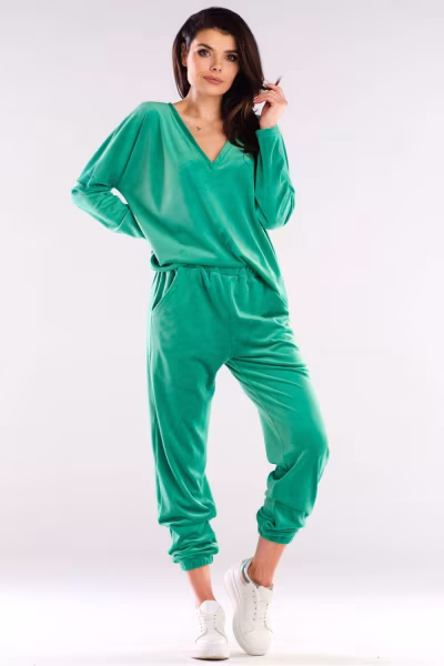 Bluzka Damska Model A417 Green - awama — zdjęcie 2