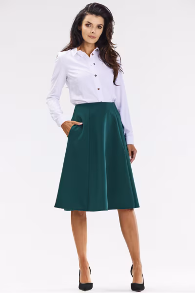 Spódnica Model A673 Bottle Green - awama — zdjęcie 2