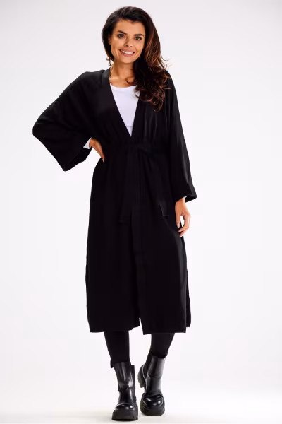 Sweter Kardigan Model A617 Black - awama — zdjęcie 1