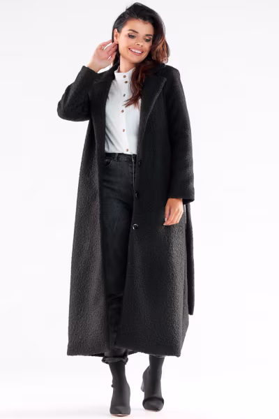 Płaszcz Damski Model A547 Black - awama — zdjęcie 2