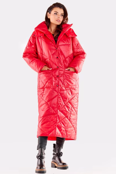 Płaszcz Damski Model A541 Red - awama — zdjęcie 1