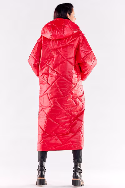 Płaszcz Damski Model A541 Red - awama — zdjęcie 3