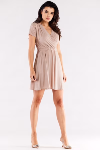 Sukienka Model A558 Beige - awama — zdjęcie 3