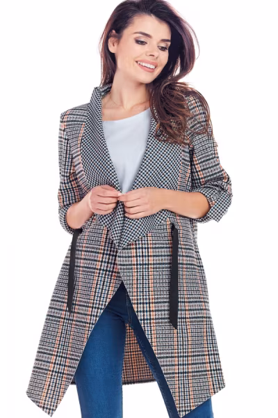Narzutka Model A366 Navy Krata - awama — zdjęcie 1