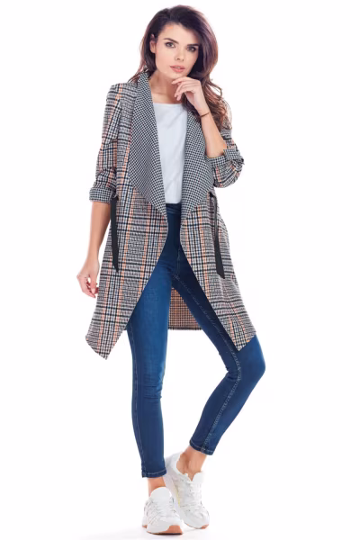 Narzutka Model A366 Navy Krata - awama — zdjęcie 2