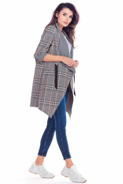 Narzutka Model A366 Navy Krata - awama — zdjęcie 3