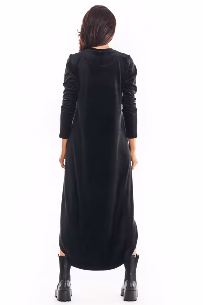 Sukienka Model A379 Black Welur - awama — zdjęcie 3