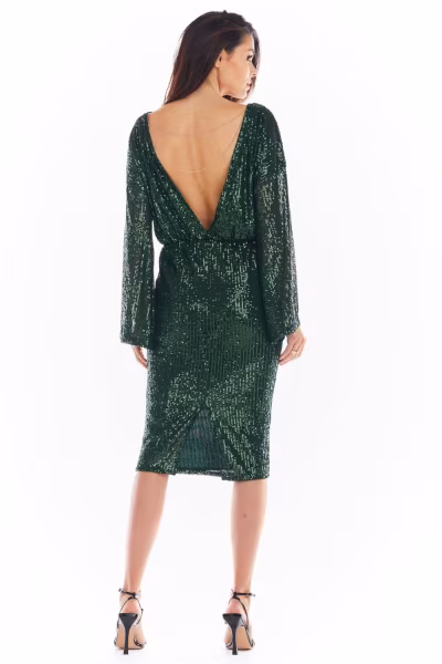 Sukienka Model A402 Cekiny Green - awama — zdjęcie 3