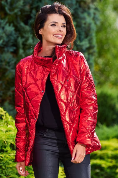 Kurtka Damska Model A384 Pikówka Red - awama — zdjęcie 1