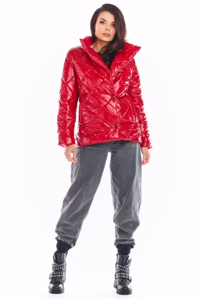 Kurtka Damska Model A384 Pikówka Red - awama — zdjęcie 2