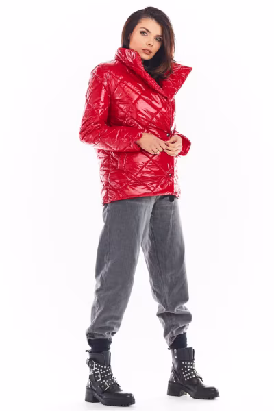 Kurtka Damska Model A384 Pikówka Red - awama — zdjęcie 3