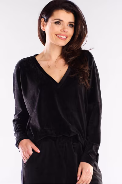 Bluzka Damska Model A417 Black - awama — zdjęcie 1