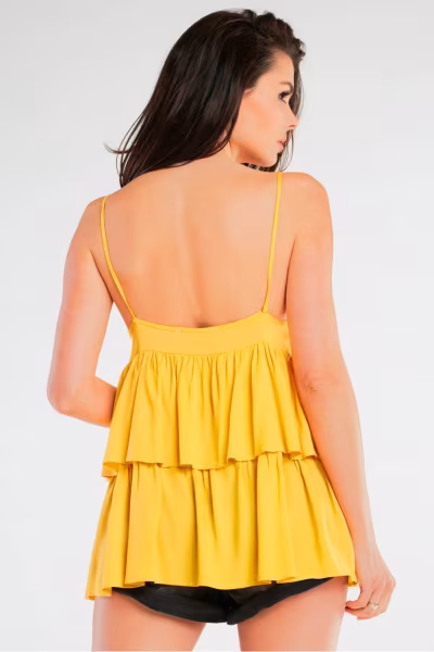 Bluzka Model A432 Yellow - awama — zdjęcie 3