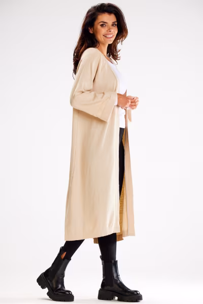Sweter Kardigan Model A617 Beige - awama — zdjęcie 2