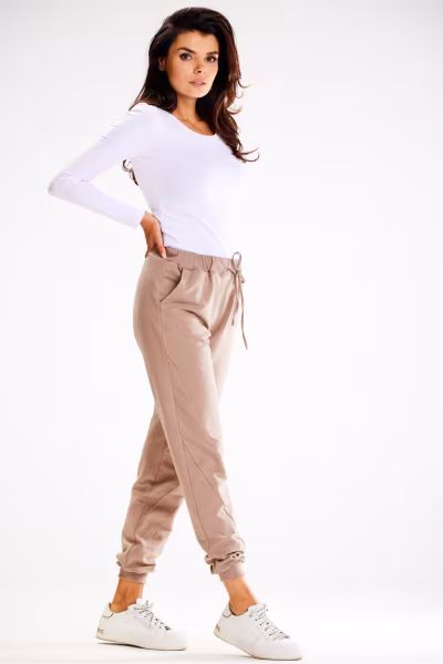 Spodnie Damskie Model A608 Latte - awama — zdjęcie 2