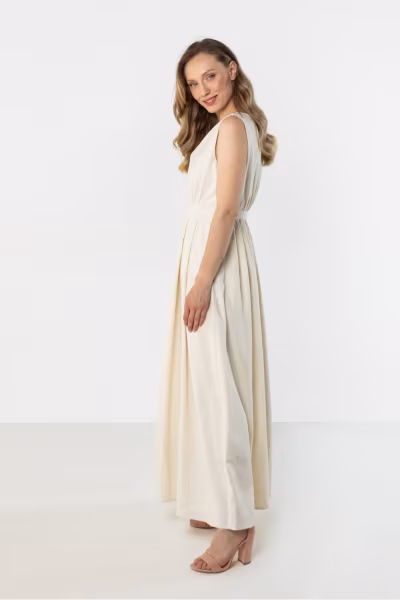 Sukienka Model A771 Beige - awama — zdjęcie 2