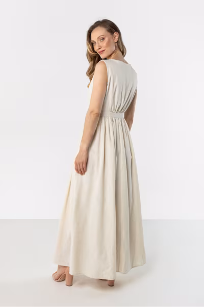 Sukienka Model A771 Beige - awama — zdjęcie 3