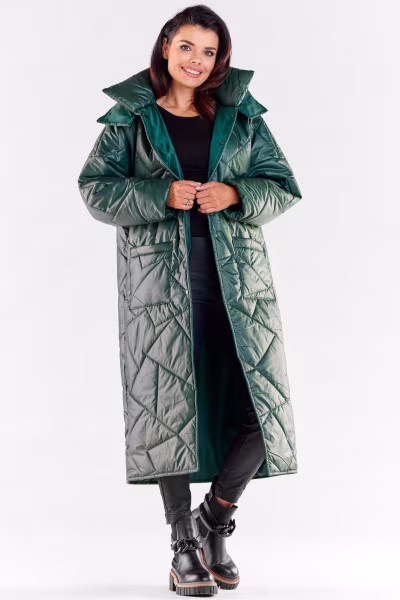 Płaszcz Damski Model A541 Green - awama — zdjęcie 1