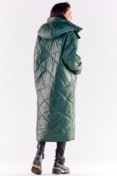 Płaszcz Damski Model A541 Green - awama — zdjęcie 3