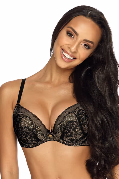 Biustonosz push up Biustonosz Push-up Model 3201/11 Medison Black/Beige - Mat — zdjęcie 1