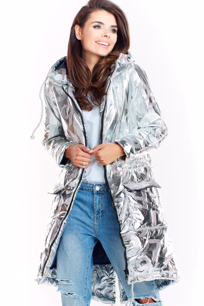 Płaszcz Damski Model A339 Silver - awama — zdjęcie 1