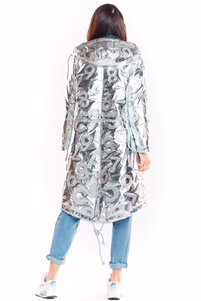 Płaszcz Damski Model A339 Silver - awama — zdjęcie 3