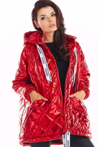 Kurtka Damska Model A385 Red Pikówka - awama — zdjęcie 1
