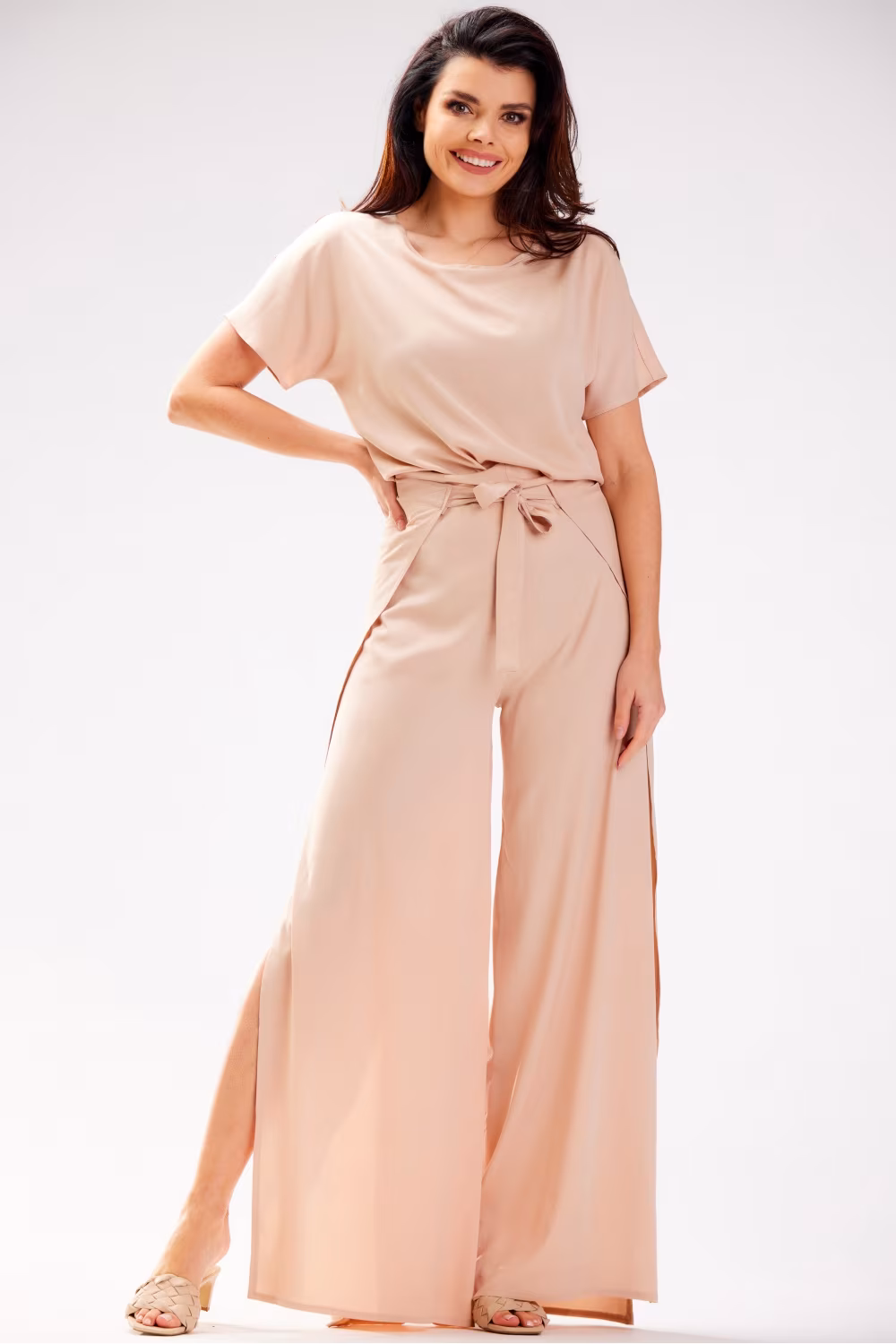 Spodnie Damskie ModelA589 Beige - awama