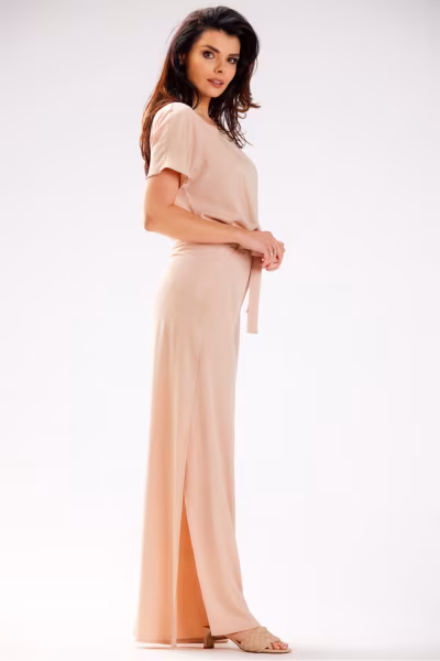 Spodnie Damskie ModelA589 Beige - awama — zdjęcie 2