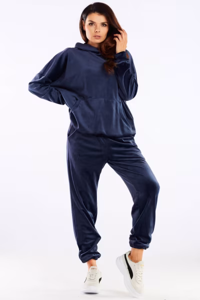 Spodnie Dresowe Model A459 Navy - awama — zdjęcie 1