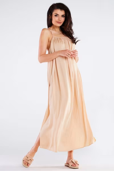 Sukienka Model A428 Beige - awama — zdjęcie 2